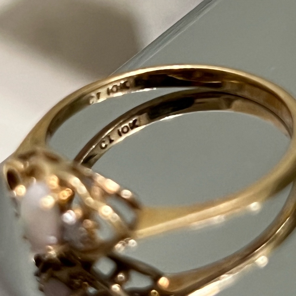 10kt Opal Heart Ring - image 3